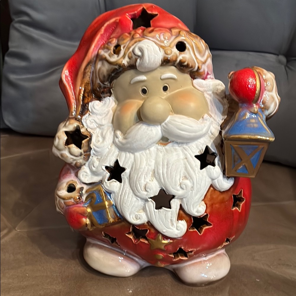 Festive Santa Claus🥳HP🥳Ceramic Tea light  Holder - Red and White